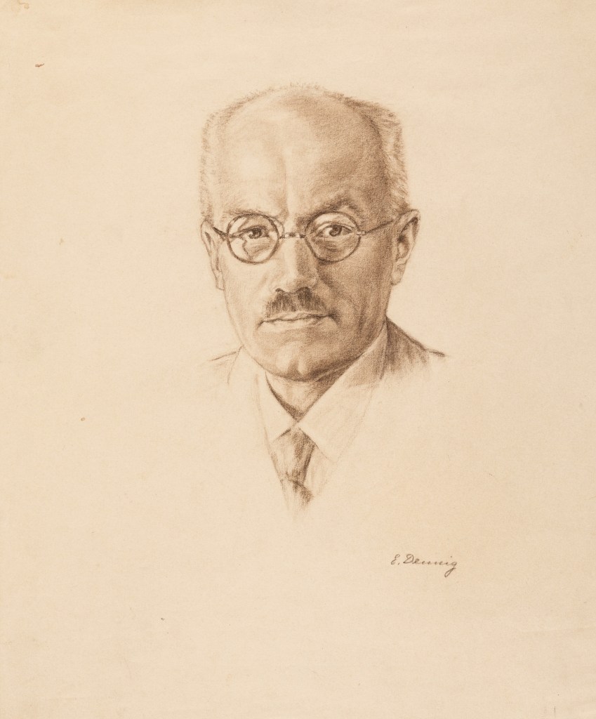 Porträt des Vorarlberger Archäologen und Museumsdirektors Adolf Hild um 1940.